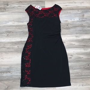 NWT. Connected Apparel Black formal dress. Size 10